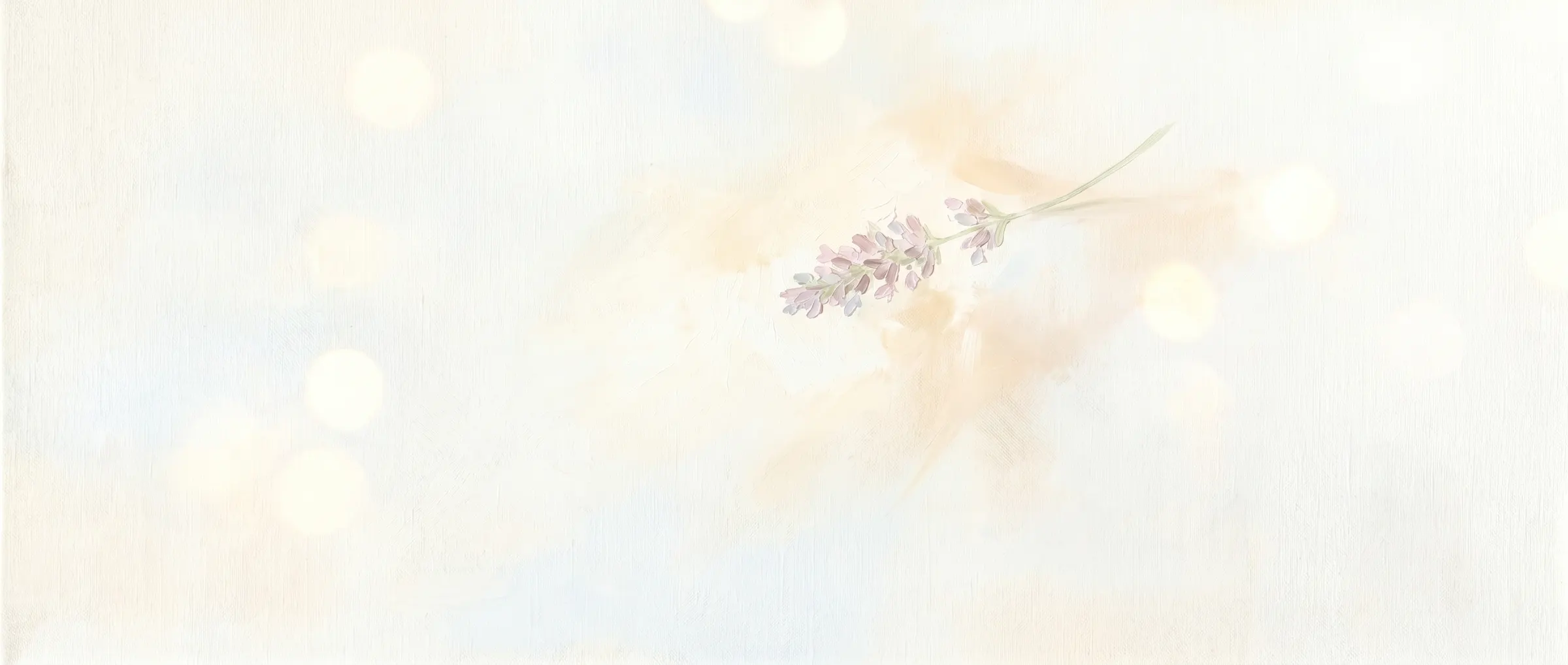 Pastell-Ölgemälde eines einzelnen Lavendelzweigs auf heller Leinwand