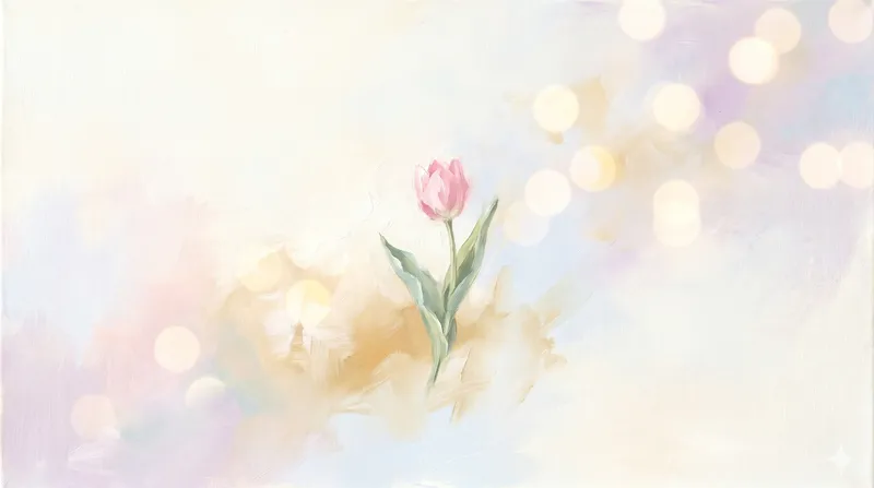 Pastell-Ölgemälde einer einzelnen Tulpe